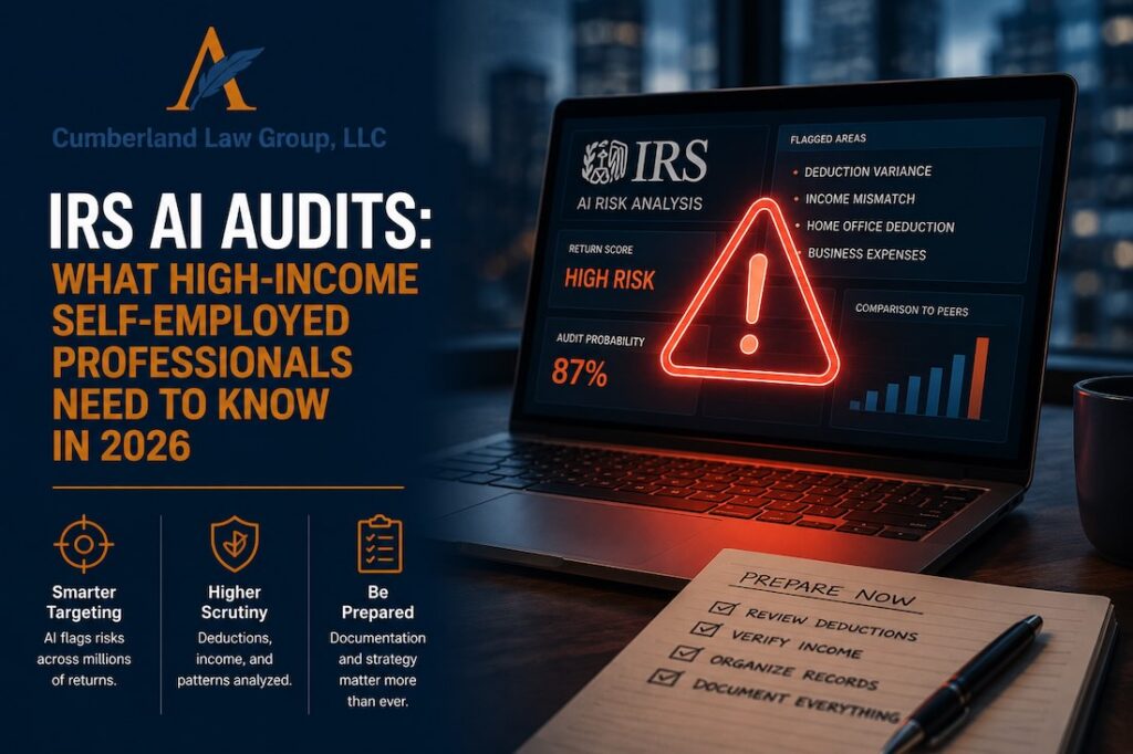 IRS AI audits- preparing for 2026 - Cumberland Law Group - Atlanta, Charlotte, Durham, Raleigh, Mcodnough